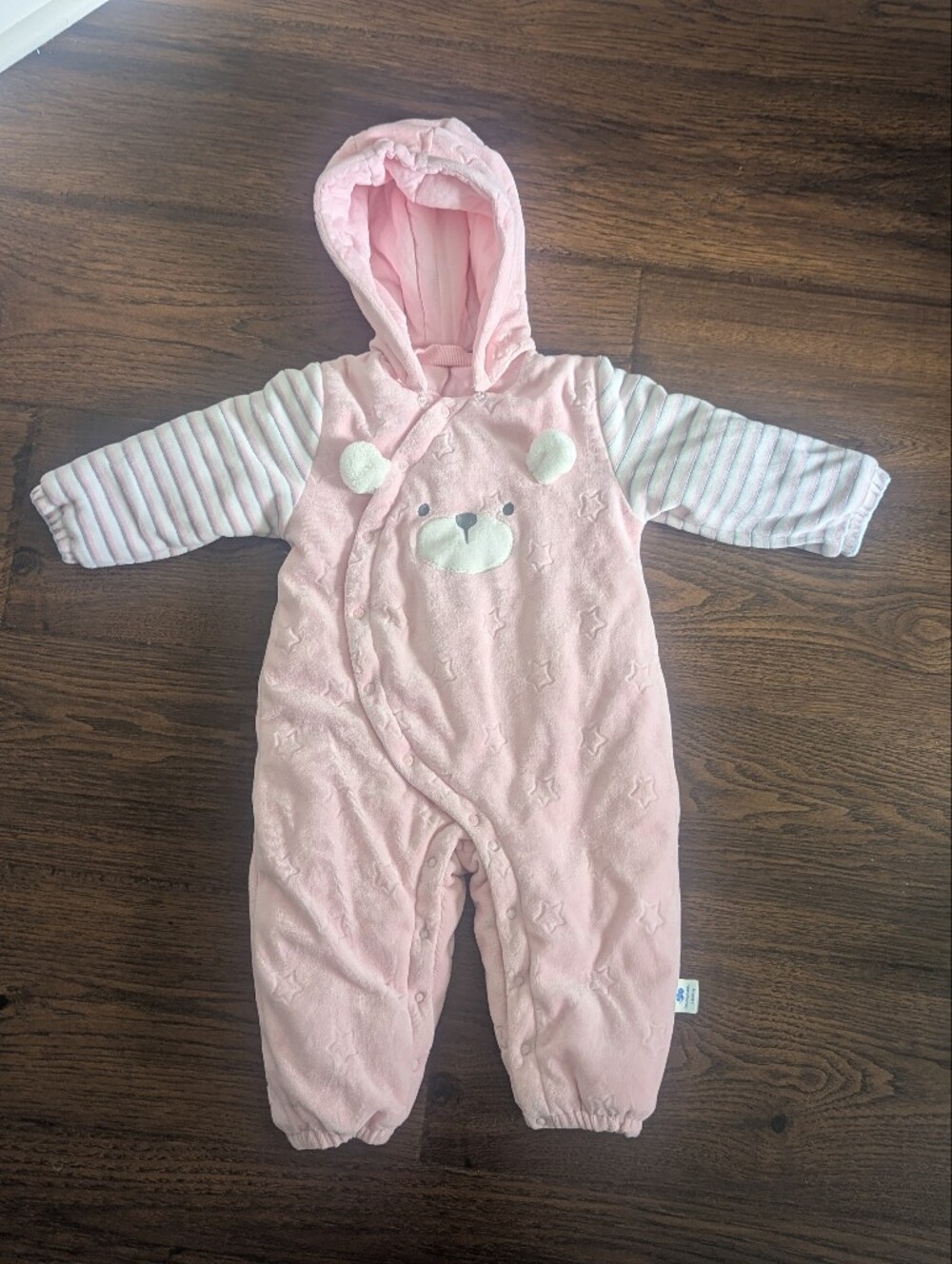 Les Enphants Fleece Baby Bunting Size 12 Months Pink